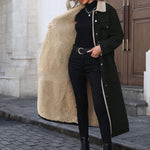 Womens Loose, Long, Fleece-lined Cotton Denim Jacket - EX-STOCK Canada