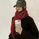 Red Check Pattern Plaid All-match Warm Tassel Scarf - EX-STOCK CANADA