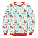 Autumn Winter Fashion Ugly Christmas Sweater Santa Elf Funny Pullover Womens Mens Print Sweaters Tops Clothing - EX-STOCK CANADA