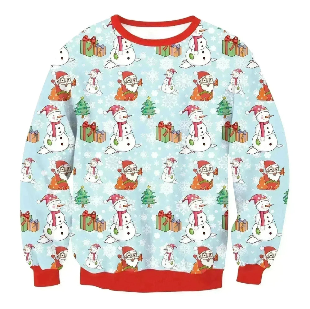 Autumn Winter Fashion Ugly Christmas Sweater Santa Elf Funny Pullover Womens Mens Print Sweaters Tops Clothing - EX-STOCK CANADA