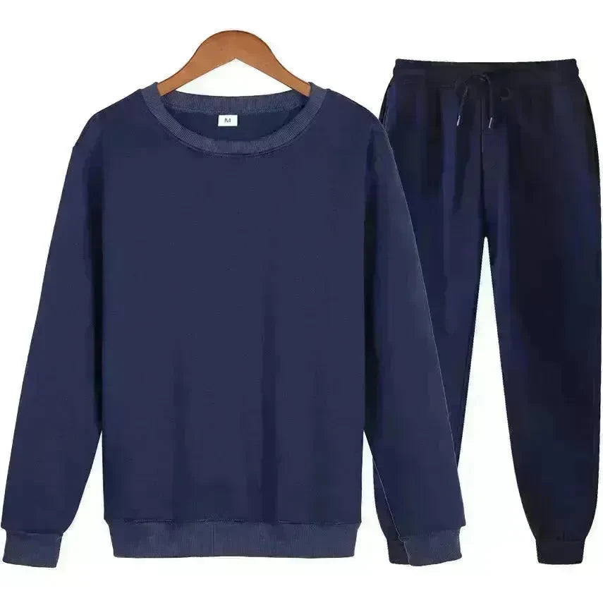 Autumn Winter  street fashion Plain Crew neck Sweatsuit for men - EX-STOCK CANADA