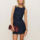 French Fashion Round Neck Slim Fit Denim Sleeveless Dress 
