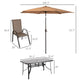 Ensemble de mobilier de patio 8 pièces avec parasol de patio de 9 pi, table et chaises de jardin, brun clair mélangéEX-STOCK Canada 