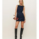 French Fashion Round Neck Slim Fit Denim Sleeveless Dress 