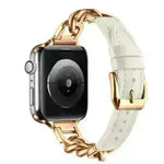 Women Leather and Stainless Steel Watch Strap for Apple  iwatch - EX-STOCK CANADA