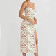 Women's Floral Spaghetti Strap Cami Dress Lace Trim Side Slit Bodycon Midi summer Dress - EX-STOCK CANADA