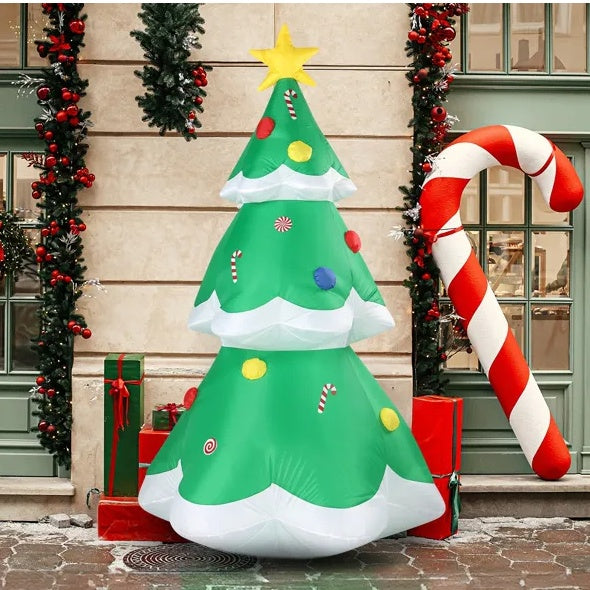6.9 FT Lighted Christmas Inflatable Decoration, Inflatable Christmas Tree, Blow Up Yard Decorations With Built-in LED Lights For Holiday Party Front Yard Lawn Garden Decor EX-STOCK Canada 