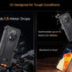 OUKITEL G1 Rugged Smartphone – Triple Camera, Dual SIM, Grey / Green / Orange