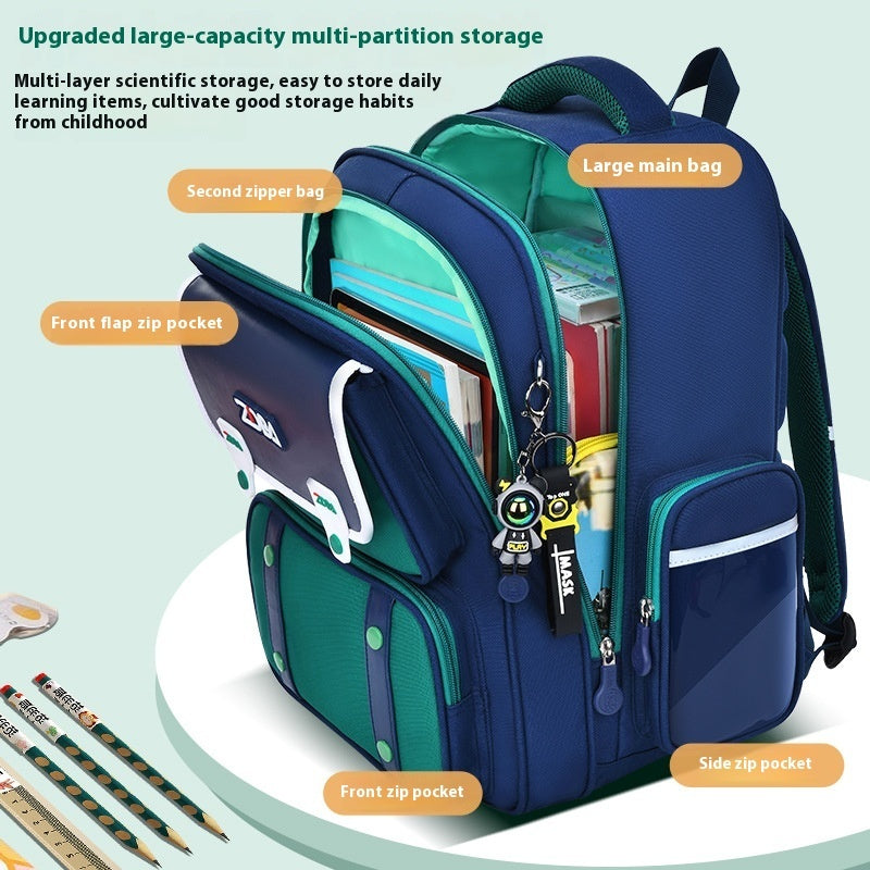 Schoolbag Boy Elementary School Students Three Four To Six Grade EX-STOCK