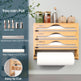 Bamboo Plastic Wrap Cutter With Paper Towel Holder Kitchen Wall-mounted Tinfoil Cutter With Three-grid Cutter And Paper Towel Storage Rack EX-STOCK