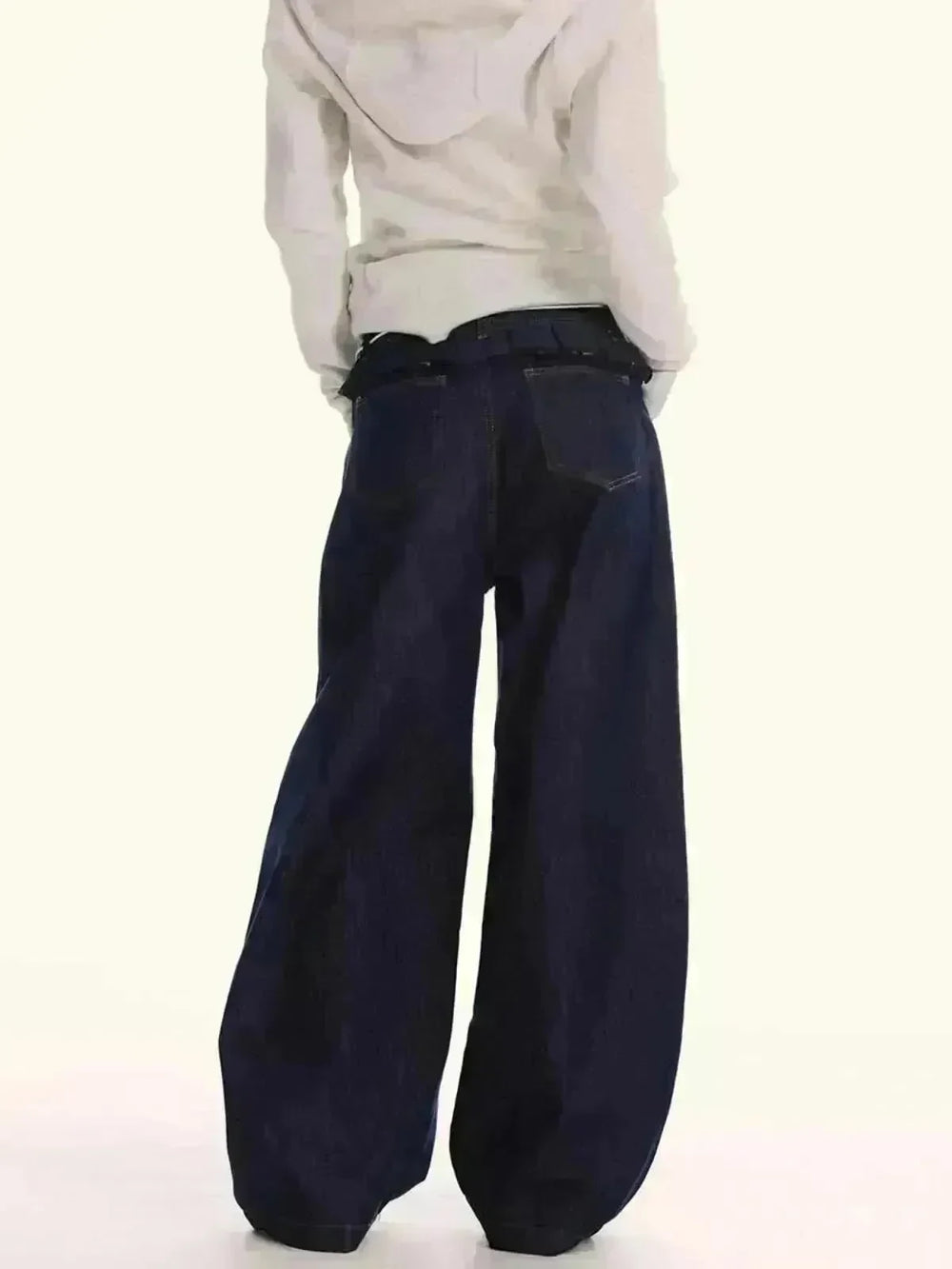 Loose Waist Stitching Small Skirt Baggy Jeans Pant For Men And Women - EX-STOCK CANADA