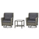 Patio-Bistro-Set, Verandamöbel mit 360°-Drehung und Schaukel-Funktion, GrauEX-STOCK Canada 