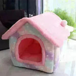 Casa de perro plegable Cama de gato Cat de invierno Villa de invierno Villa Sleep Kennel Nido removible Suministro