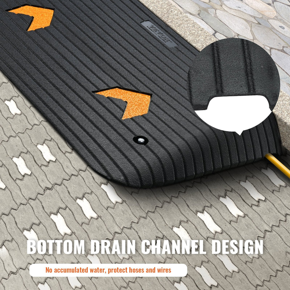 Upgraded Rubber Threshold Ramp, 3.5 Rise Door Ramp With 1 Channel, Natural Rubber Car Ramp With Non-Slip Textured Surface, 33069 Lbs Load Capacity Curb Ramp For Wheelchair And Scooter EX-STOCK