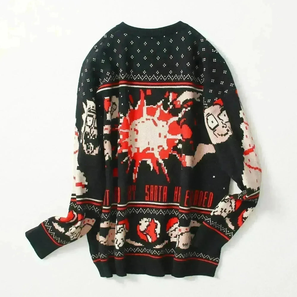 Funny Christmas sweater couple loose jacquard sweater - EX-STOCK CANADA