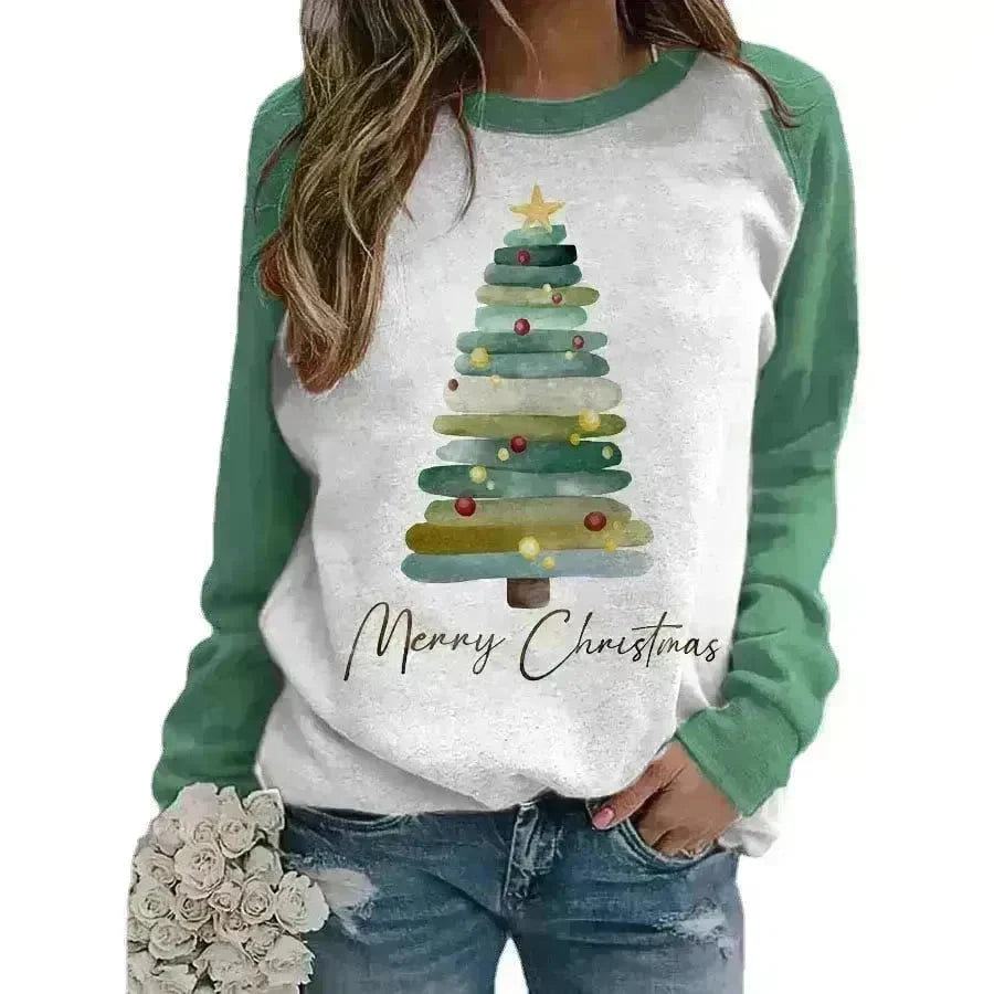 Christmas Tree 3D Digital Printing Women's Pullover Sweatshirt - EX-STOCK CANADA