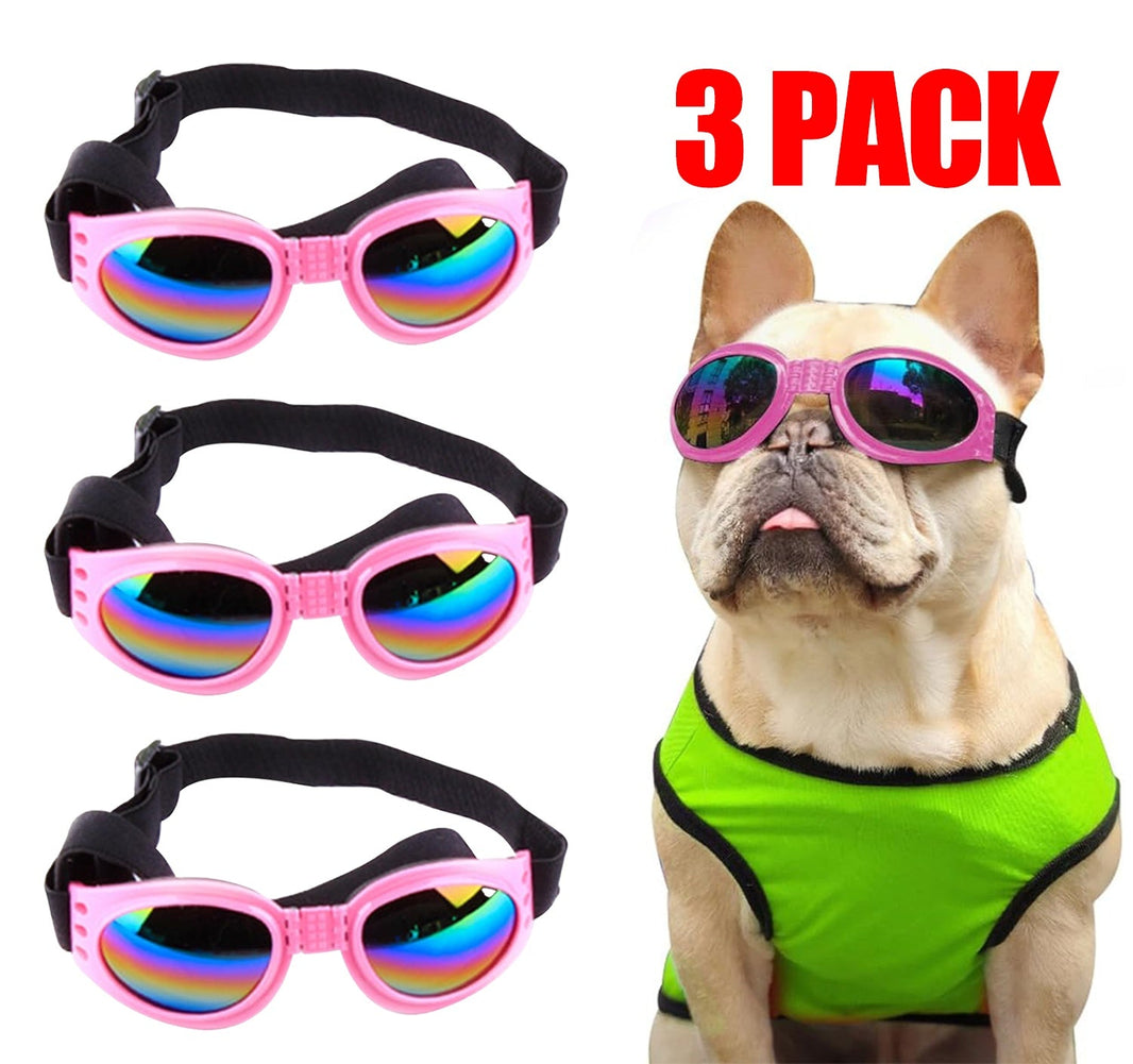Pet Sunglasses Dog Cat Windproof Glasses Accessories Goggles Small Medium Dog Sun Visor Eye Wear Glasses UV Dust Fog Protection With Adjustable Strap EX-STOCK
