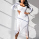 Chic Long Sleeve Tassel Fringed Bodycon Dress - EX-STOCK Canada