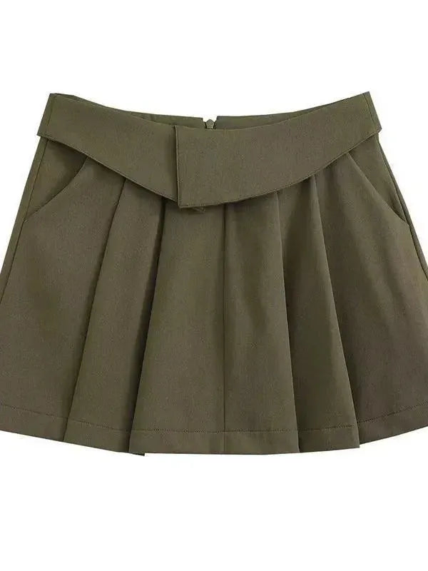 European And American Style College Style High Waist Mini Pleated Skirt - EX-STOCK CANADA