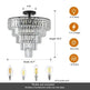 Large Black Crystal Chandelier, Contemporary Style Chandelier, Dining Room, Living Room, Bedroom - Bulb Not Included - EX-STOCK CANADA