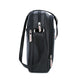 Black backpack with visible brand logo on a white background