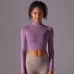 Mesh Yoga Clothes Long Sleeve Quick-drying Workout Clothes Top For Women - EX-STOCK CANADA