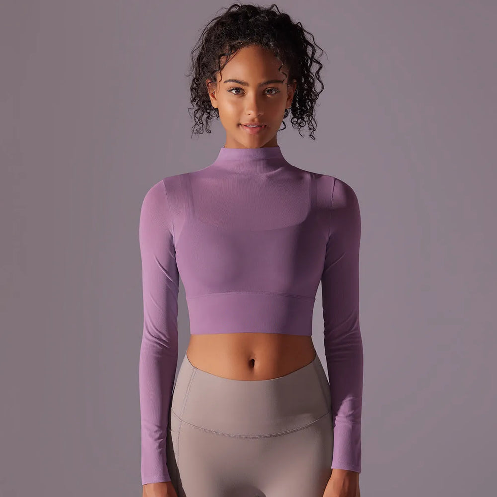 Mesh Yoga Clothes Long Sleeve Quick-drying Workout Clothes Top For Women - EX-STOCK CANADA