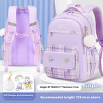 Primary School Student Schoolbag Girls' Plaid Backpack EX-STOCK