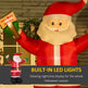 8ft Inflatable Christmas Santa Claus Holds Light Sign Of Blessings, Blow-Up Outdoor LED Yard Display For Lawn Garden Party EX-STOCK Canada 