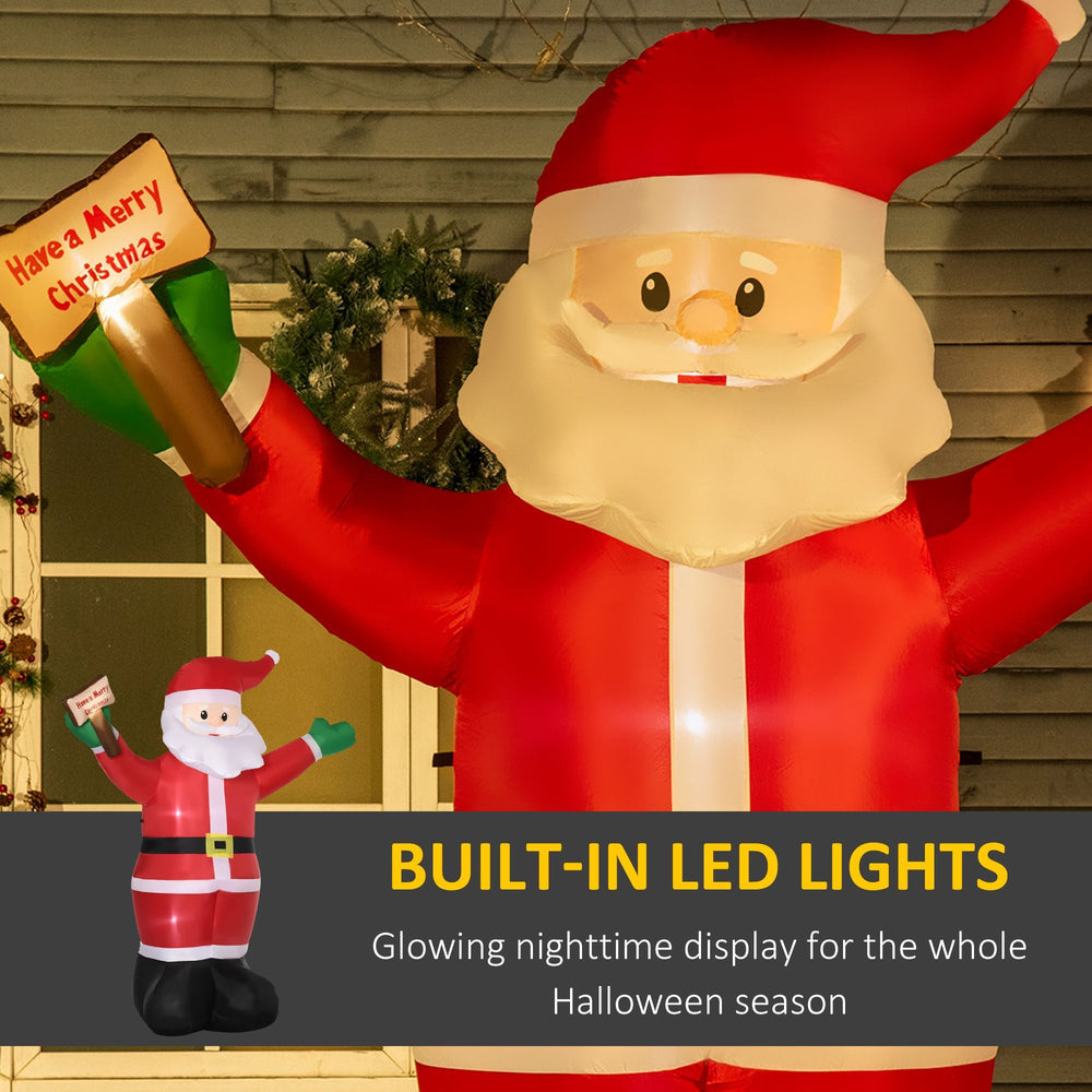 8ft Inflatable Christmas Santa Claus Holds Light Sign Of Blessings, Blow-Up Outdoor LED Yard Display For Lawn Garden Party EX-STOCK Canada 