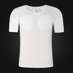 White t-shirt on a black background