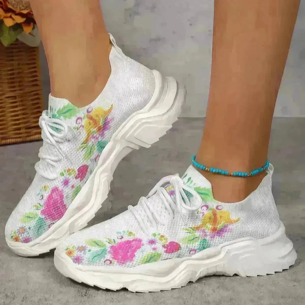 Flower Sports Running Shoes Women's Fashion Flat Sneakers - EX-STOCK CANADA