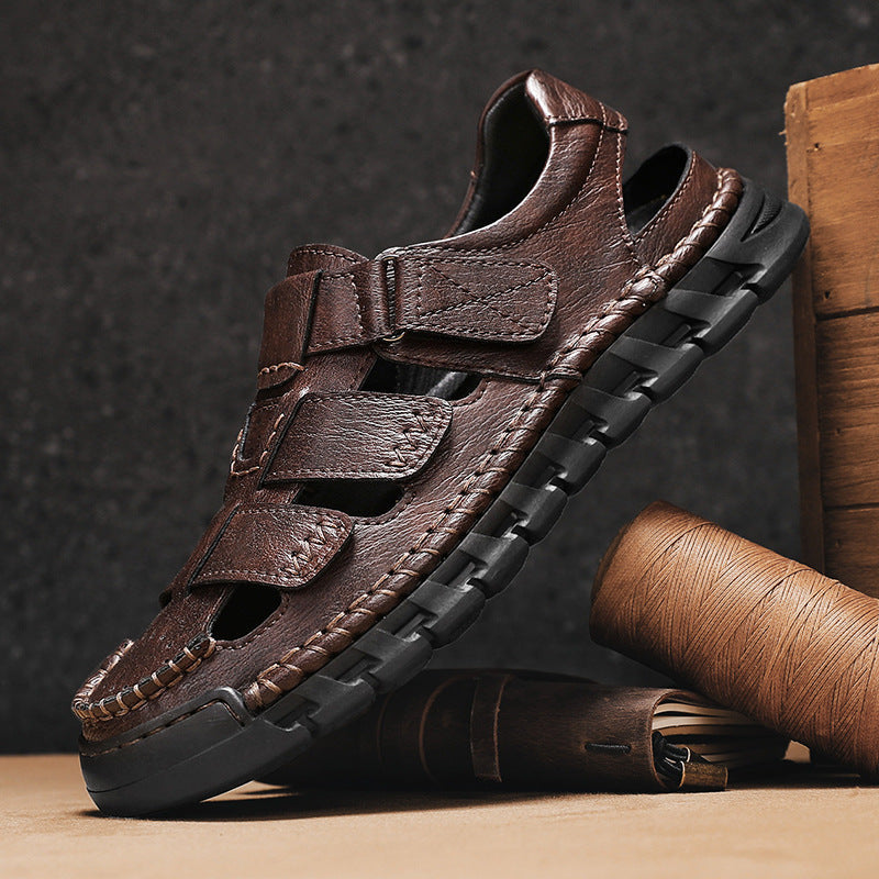 Men's Simple All-match Leather Non-slip Sandals  EX-STOCK CANADA