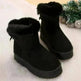 New Bow-knot Snow Boots Winter Plus Velvet Warm Thick-soled Ankle Boots For Women Simple Daily Leisure Cotton Shoes - EX-STOCK CANADA