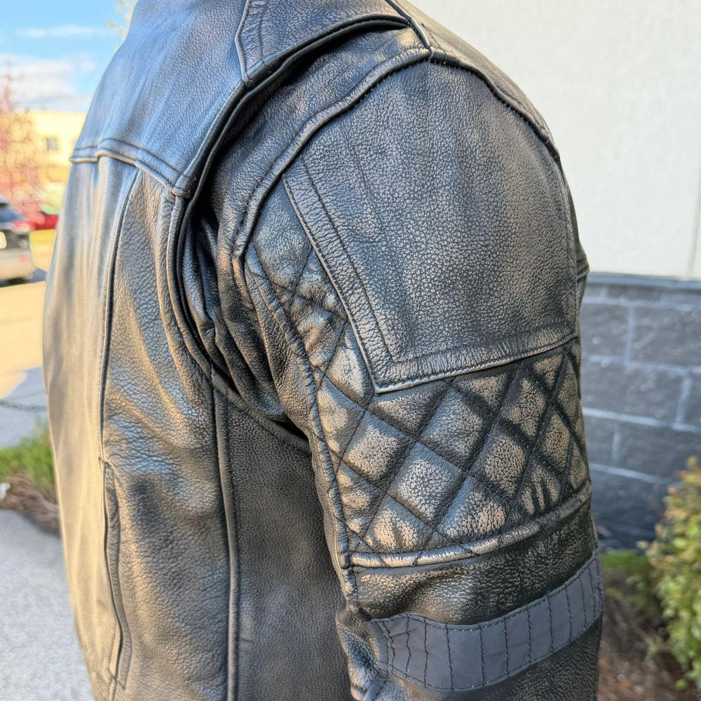 Unik International Men's Reflective Stripe Motorcycle Jacket 