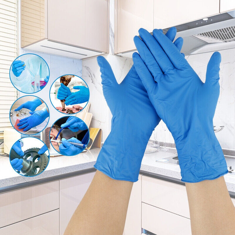 Nitrile Disposable Exam Glove Multipurpose Gloves Latex-Free,100pcs,Blue,Medium 