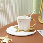 4pc set Creative Porcelain Ceramic Coffee Cup With Star And Moon Saucer - EX-STOCK Canada