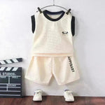Children's Vest Suit Western Style Sleeveless Waffle two piece for boys casual wears for boys.