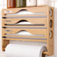 Bamboo Plastic Wrap Cutter With Paper Towel Holder Kitchen Wall-mounted Tinfoil Cutter With Three-grid Cutter And Paper Towel Storage Rack EX-STOCK