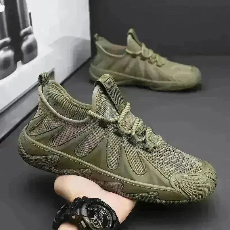 Breathable Mesh Sports Shoes Casual Lace-up Sneakers Men Non-slip Shoes - EX-STOCK CANADA