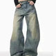 American Retro Washed Distressed Loose Wide-leg Baggy Jeans Pant For Women - EX-STOCK CANADA