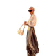 Satin Long Sleeve Shirt & Glossy pleated maxi Skirt 2pcs - EX-STOCK CANADA