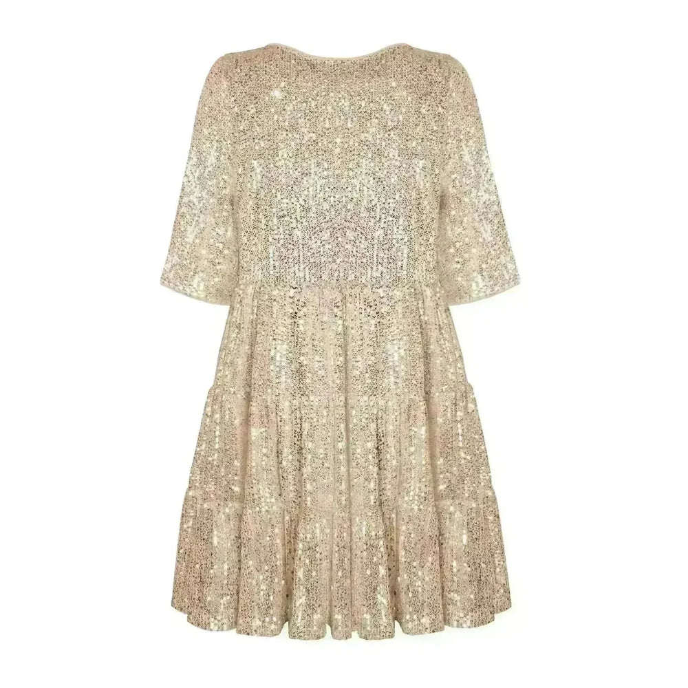 Elegant ladies Sequined Short Mini Skater Dress - EX-STOCK CANADA