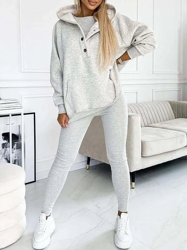 3pcs Women Hoodie Athleisure Outfit set sweatsuit set - EX-STOCK CANADA