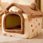 Casa de perro plegable Cama de gato Cat de invierno Villa de invierno Villa Sleep Kennel Nido removible Suministro