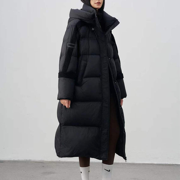 Women's Mid-Length Down Jacket, Thick Winter Coat