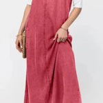 New Suspender Leisure Denim mum loose long Dress - EX-STOCK CANADA