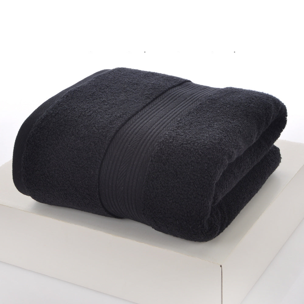 Serviettes de bain en coton pur – Ensemble multicolore | 70×140cm noir 