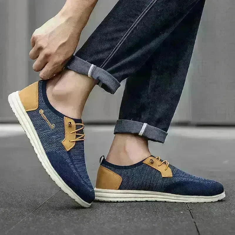 Casual Flat  Slip-on Mesh Shoes Lightweight Breathable Loafers Men Walking Running Sports Shoes Sneakers for Men - EX-STOCK CANADA