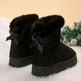New Bow-knot Snow Boots Winter Plus Velvet Warm Thick-soled Ankle Boots For Women Simple Daily Leisure Cotton Shoes - EX-STOCK CANADA